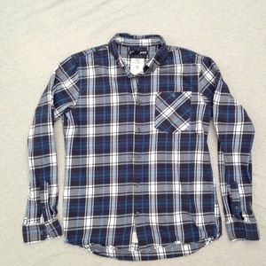 men's plaid cotton button-down shirt